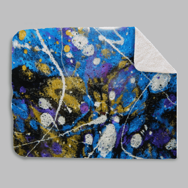 Blue  Natural Sherpa Blanket 50x60