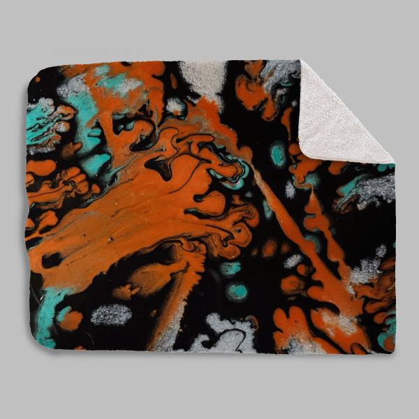 Rw orange  Natural Sherpa Blanket 50x60